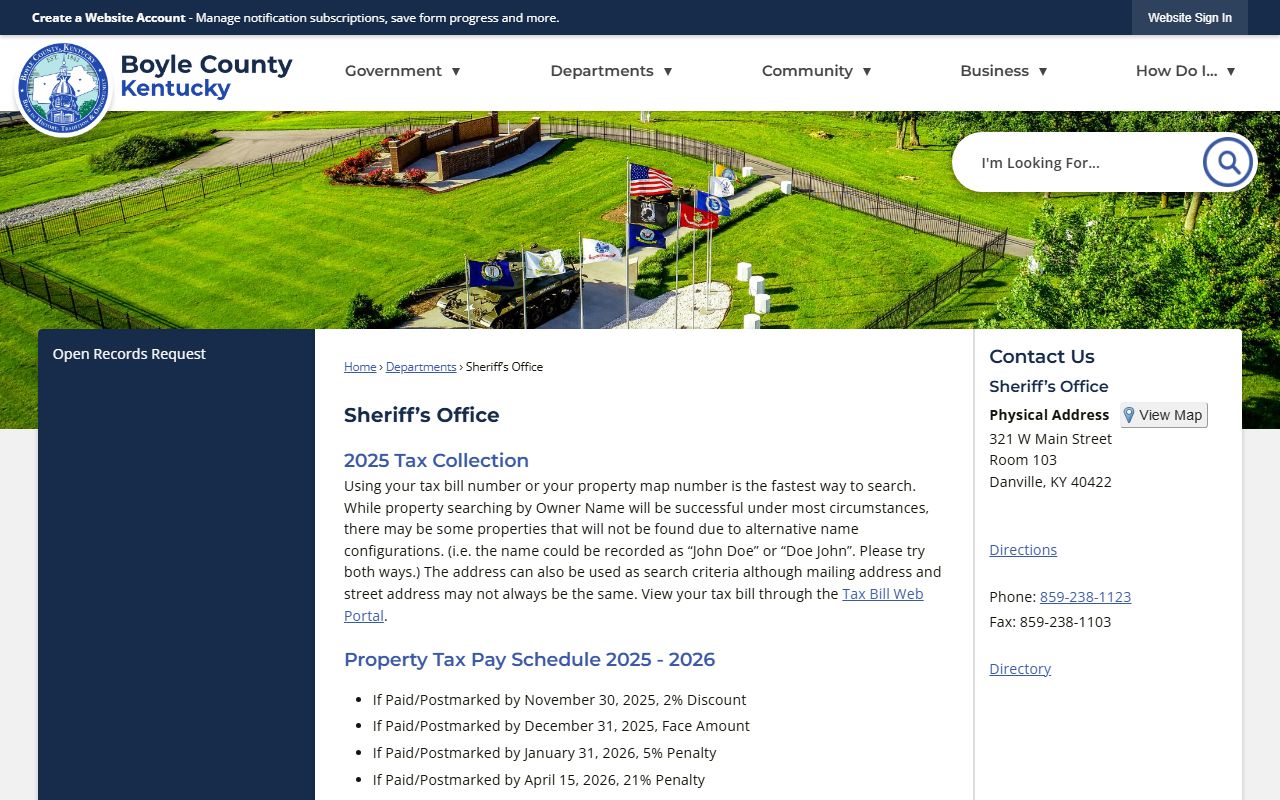 Boyle County Sheriff's Office website