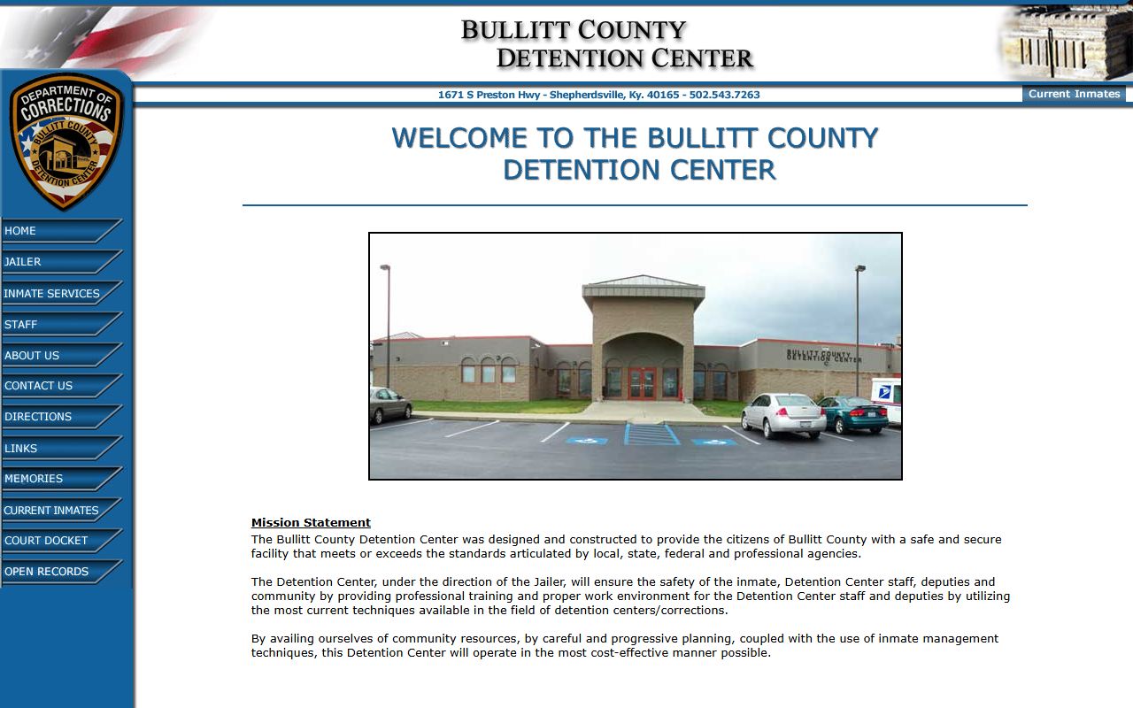 Bullitt County Detention Center website for recent bookings