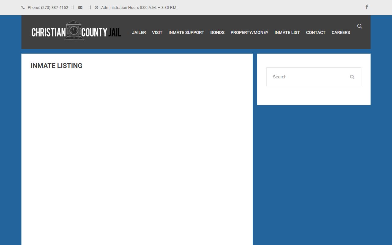 Christian County Jail facility in Hopkinsville Kentucky
