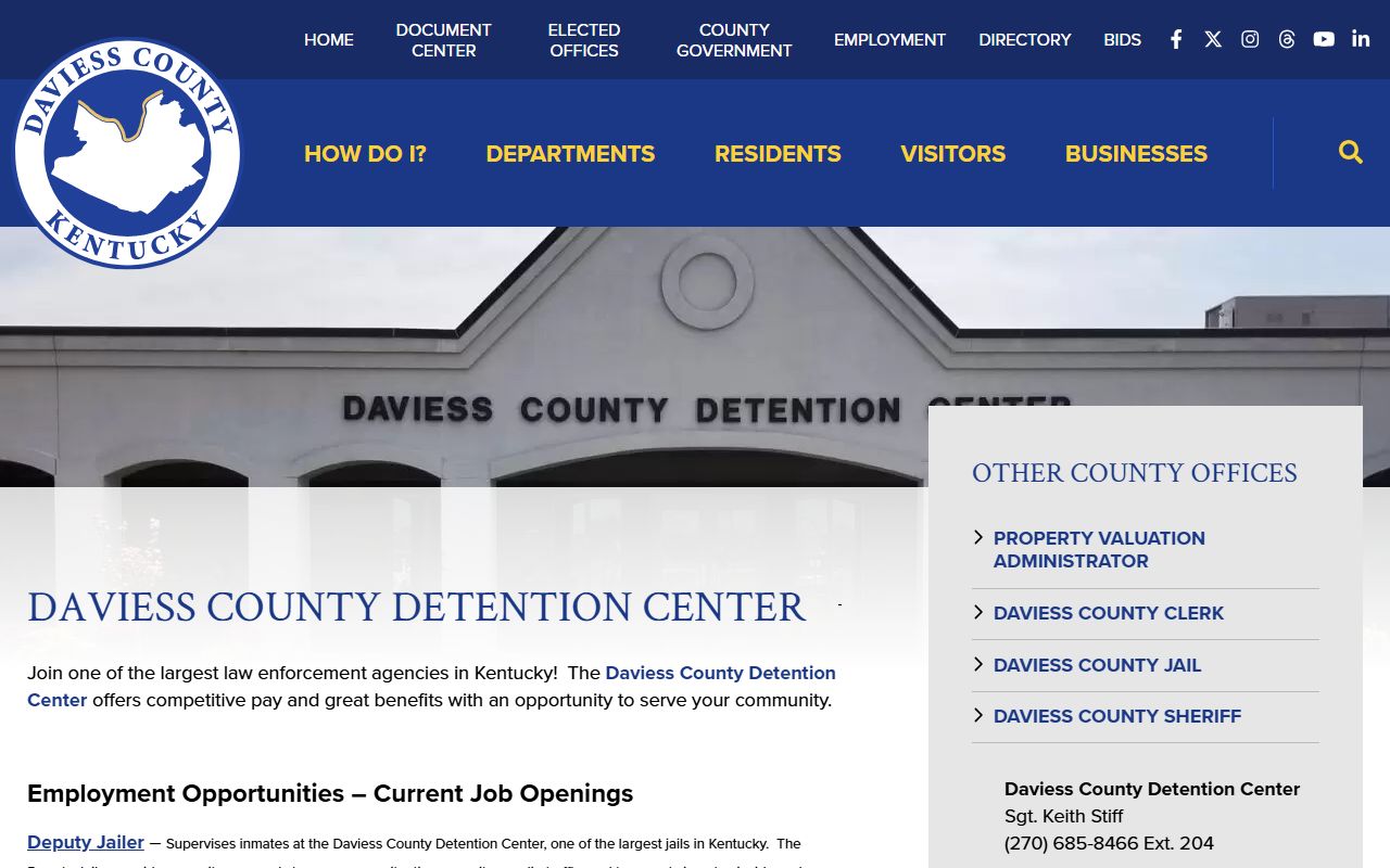 Daviess County alternative jail website for inmate searches