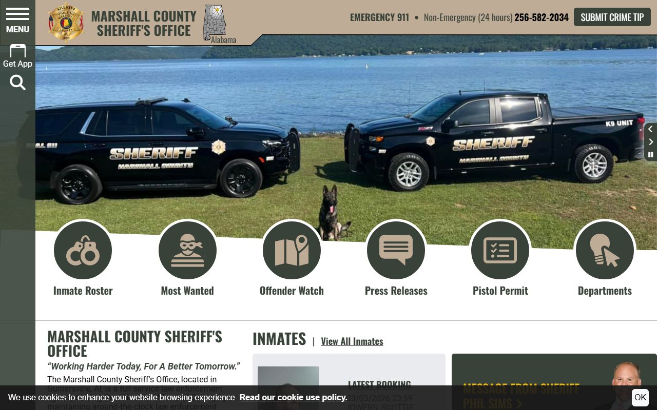 Marshall County Sheriff's Office website