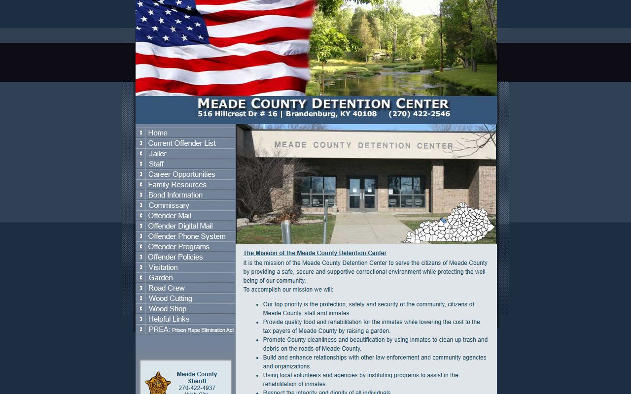 Meade County Detention Center website for recent bookings