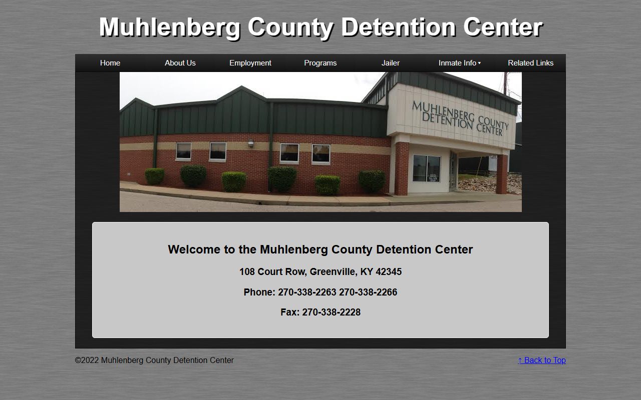 Muhlenberg County Detention Center website for recent bookings