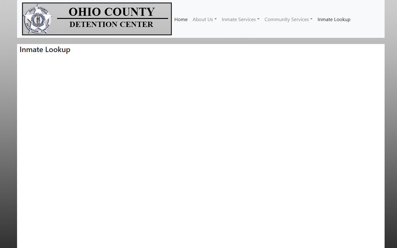 Ohio County inmate roster showing JailTracker system
