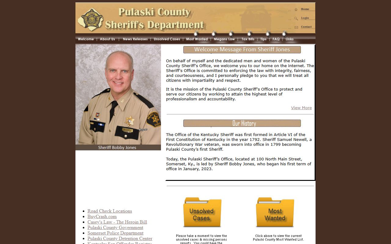 Pulaski County Sheriff's Office website