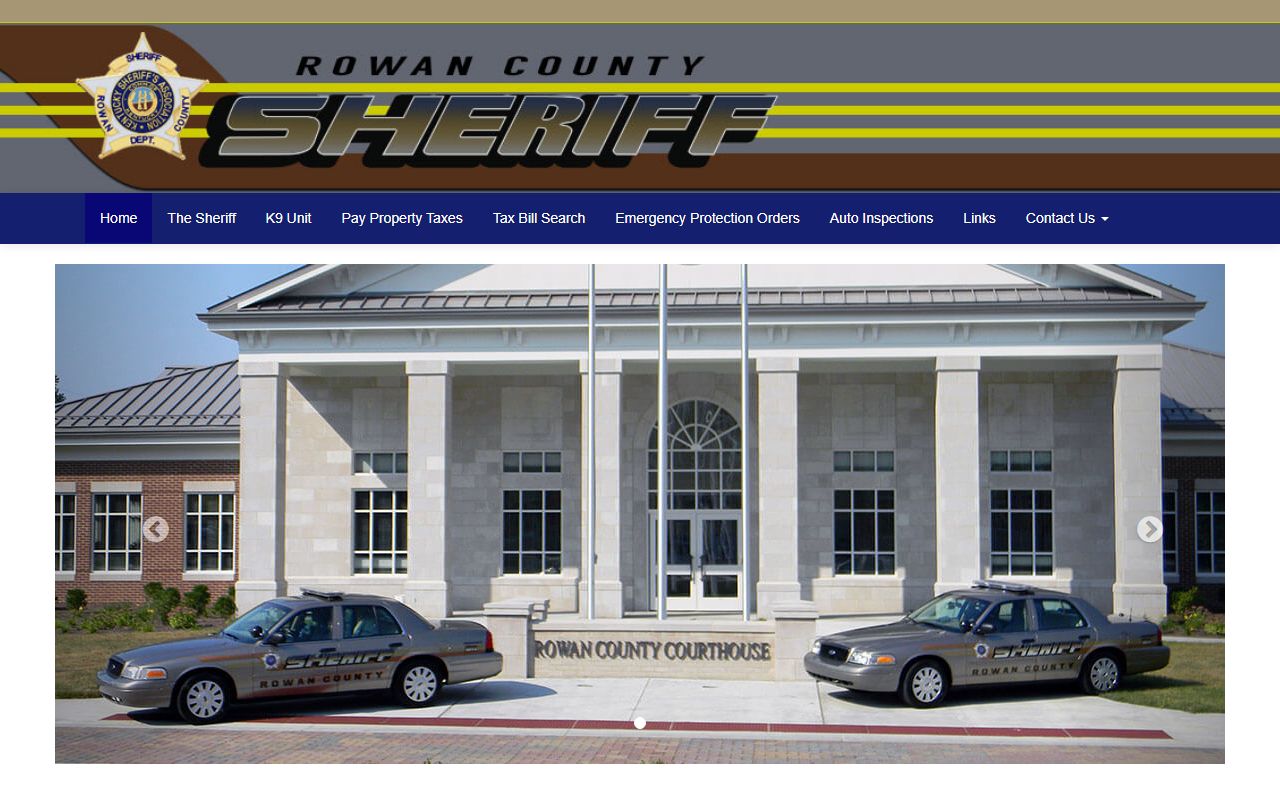 Rowan County Sheriff website for accessing recent bookings and inmate information