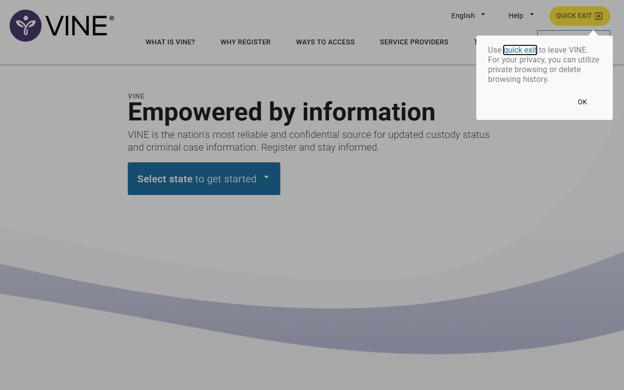 VINE victim notification system for tracking recent bookings